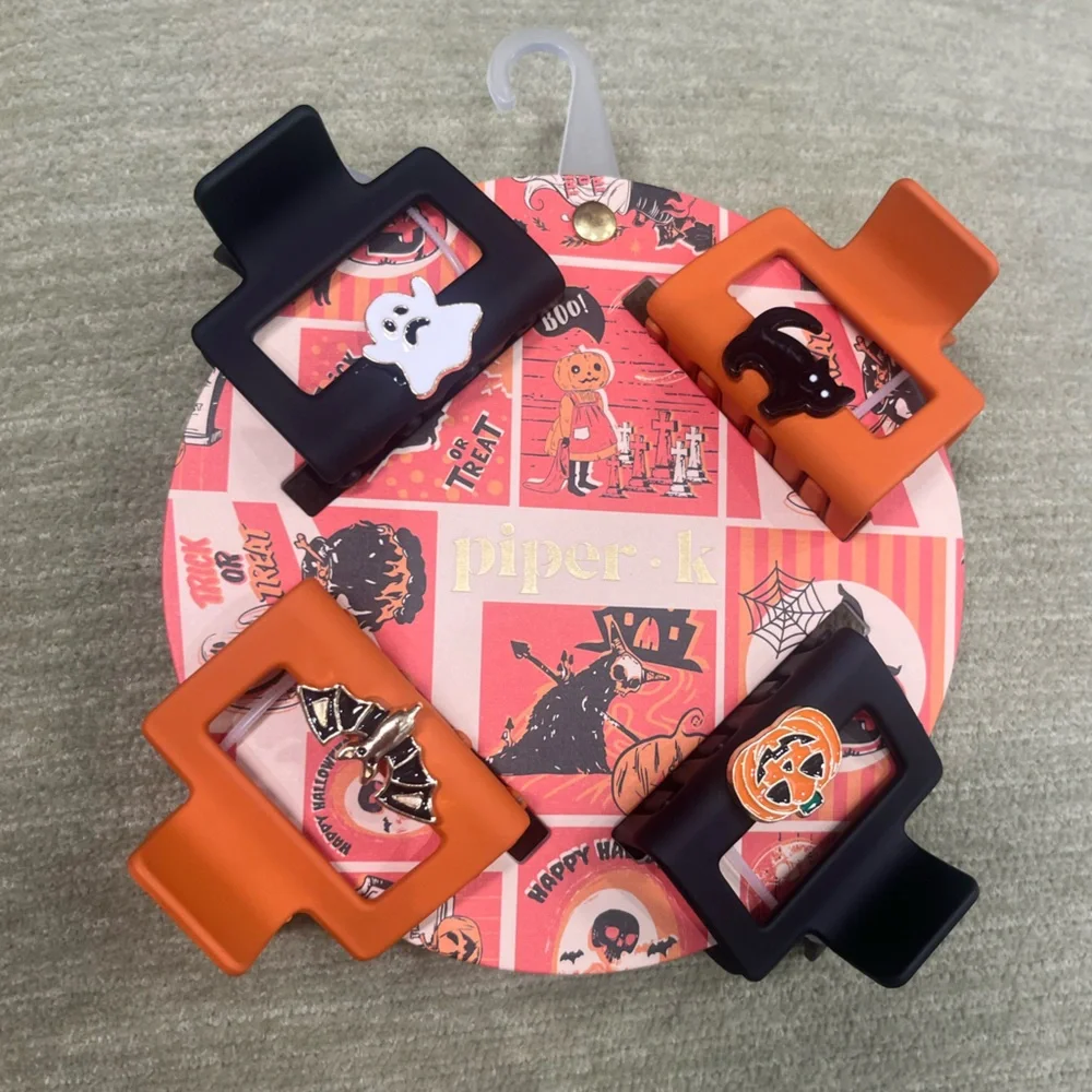 NWT 👻🦇🎃🐈‍⬛ Piper K Gorgeous Halloween Hair Claw Clips Set of 4